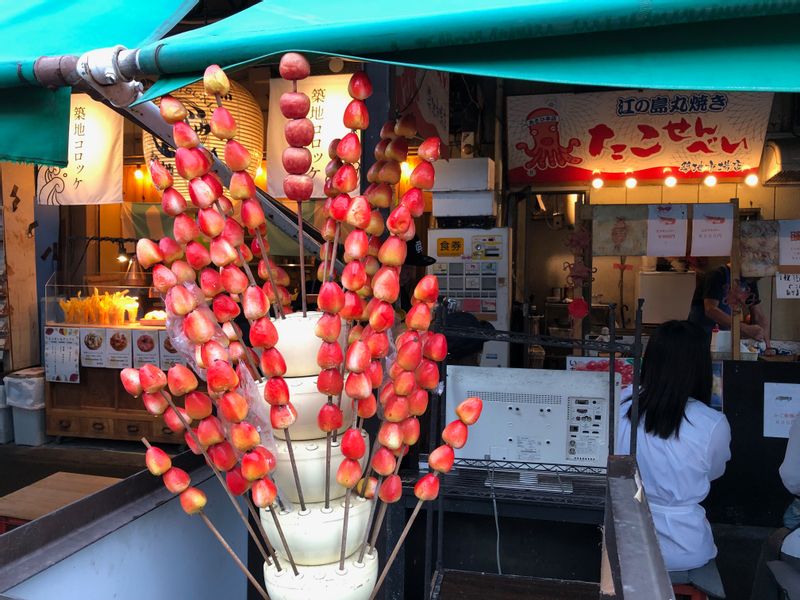 Tokyo Private Tour - Tsukiji      candy coated strawberry