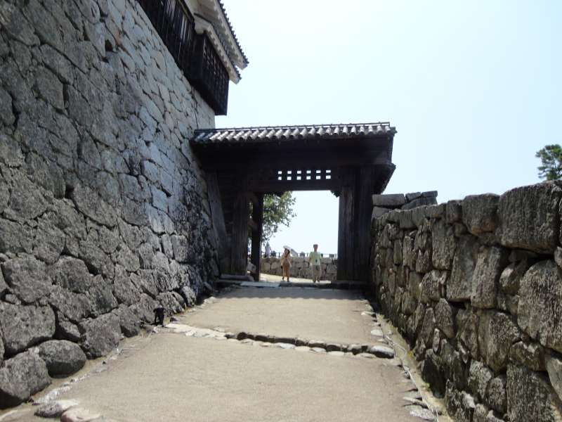 Ehime Private Tour - Tonashi-mon Gate, or doorless gate. It is unclear why there is no door. But some say it was strategicallhy designed so on purpose