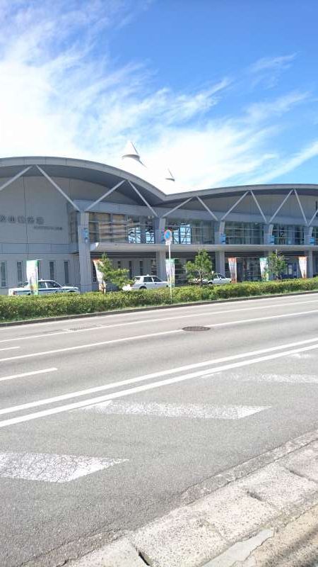 Ehime Private Tour - The port building seen from inland.