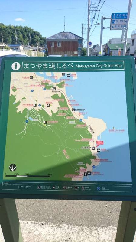 Ehime Private Tour - As shown on this map, the trains run along the coast line.