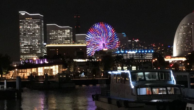 Yokohama Private Tour - Night view of the Yokohama downtown area from Yamashita park (#A5)
