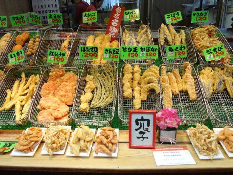 Osaka Private Tour - A tempura shop at Kuromon market