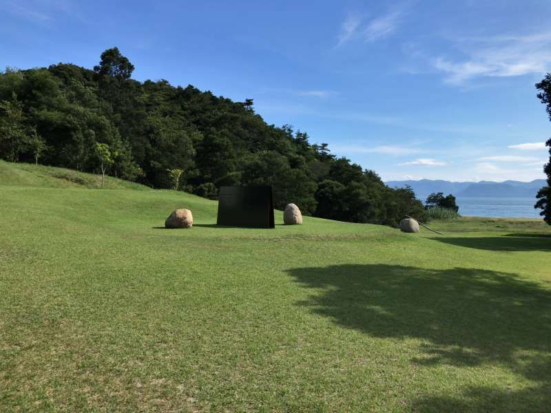 Kagawa Private Tour - The front garden of Lee Ufan Museum