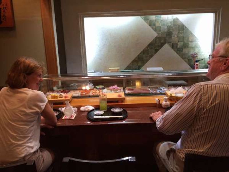 Other Shizuoka Locations Private Tour - relaxing at a sushi resturant 
