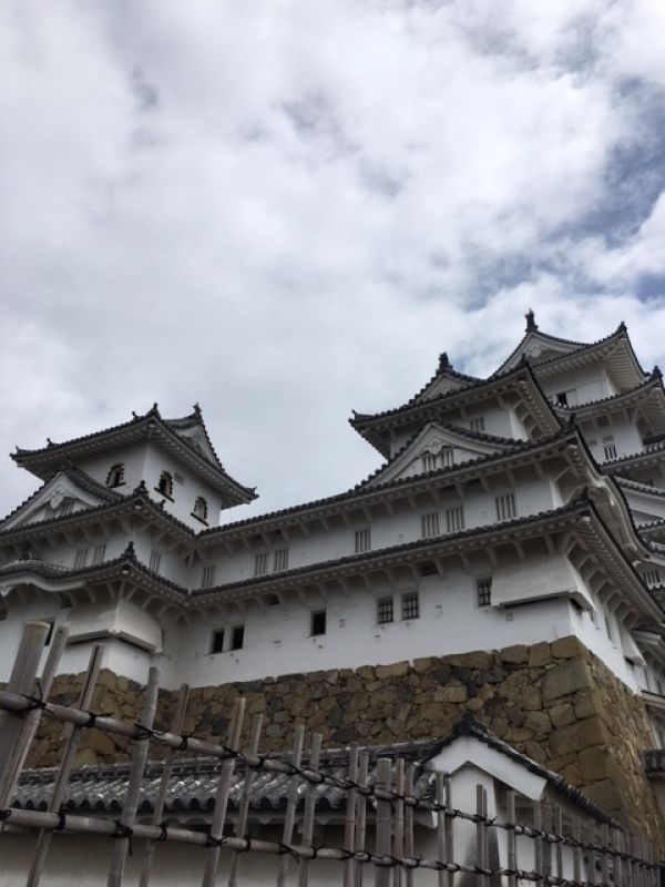 Himeji Private Tour - Himeji Castle stone walls and two of the three small keeps