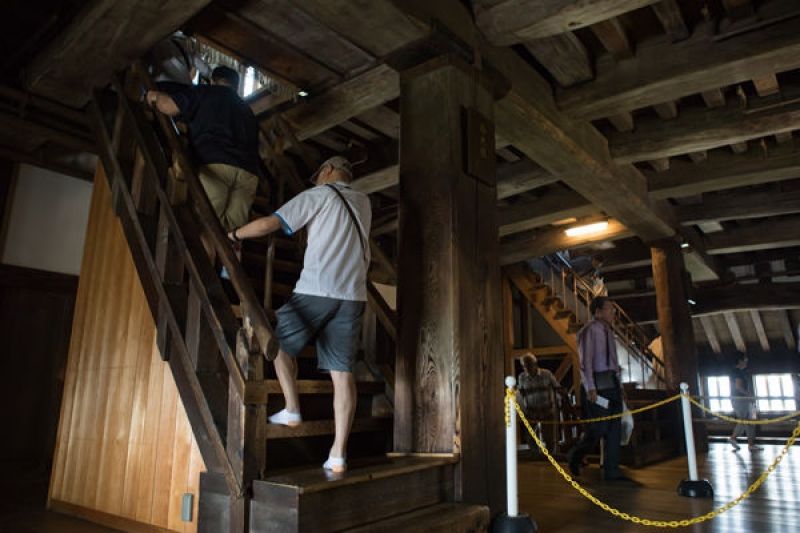 Himeji Private Tour - Inside of the castle tower. Let's walk up to the top floor and enjoy its panoramic view. You will feel great as if you were a Busho, feudal lord.