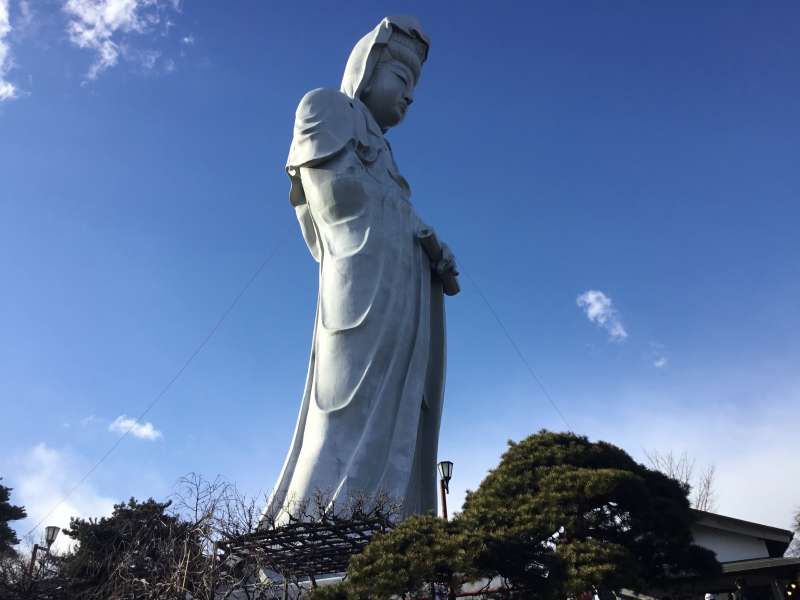 Gunma Private Tour - Byakuikannon of 41.8meter tall with 6.0 tons weight.