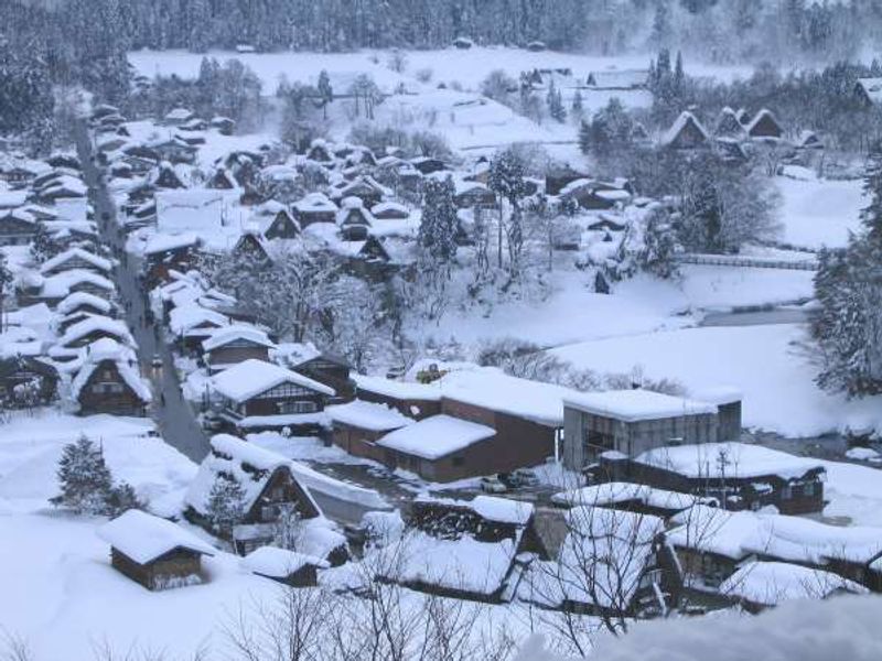 Kanazawa Private Tour - a view of village from observatory in winter