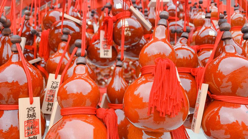 Miyagi Private Tour - Hyotan to ward off evil spirits at Gokoku Shrine