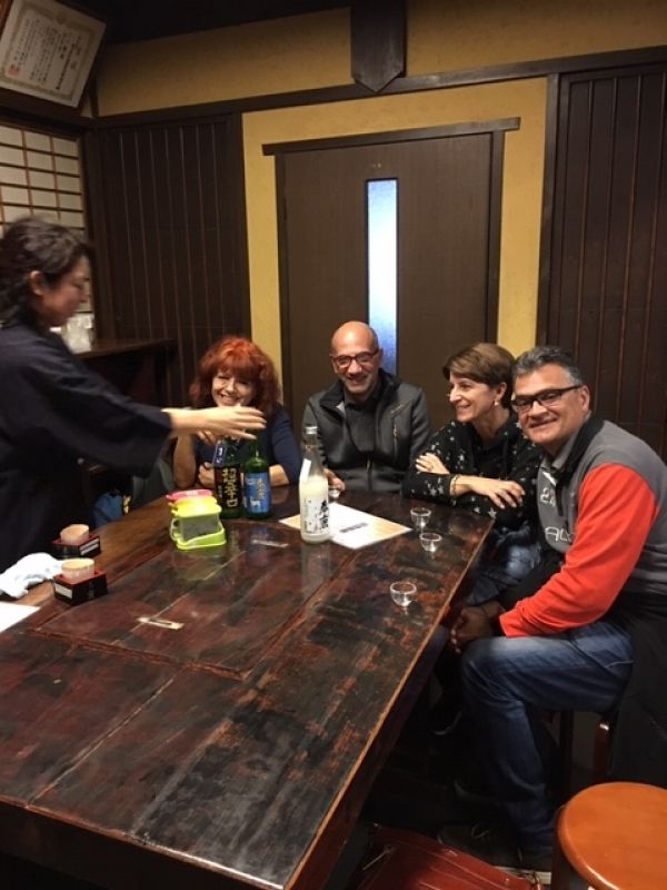 Osaka Private Tour - Young couple from Slovenia, tasting sake at a nice sake brewery in Nara