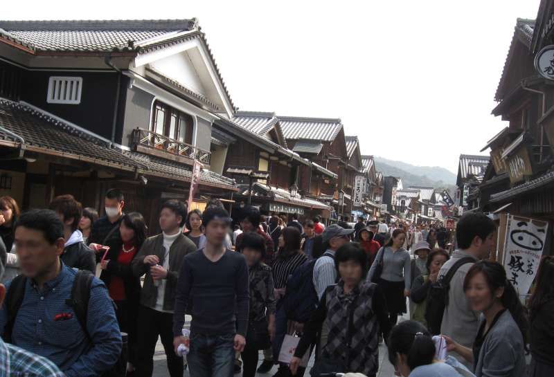 Mie Private Tour - In the street of Oharaimachi Town.  Place for Eating and Shopping. 