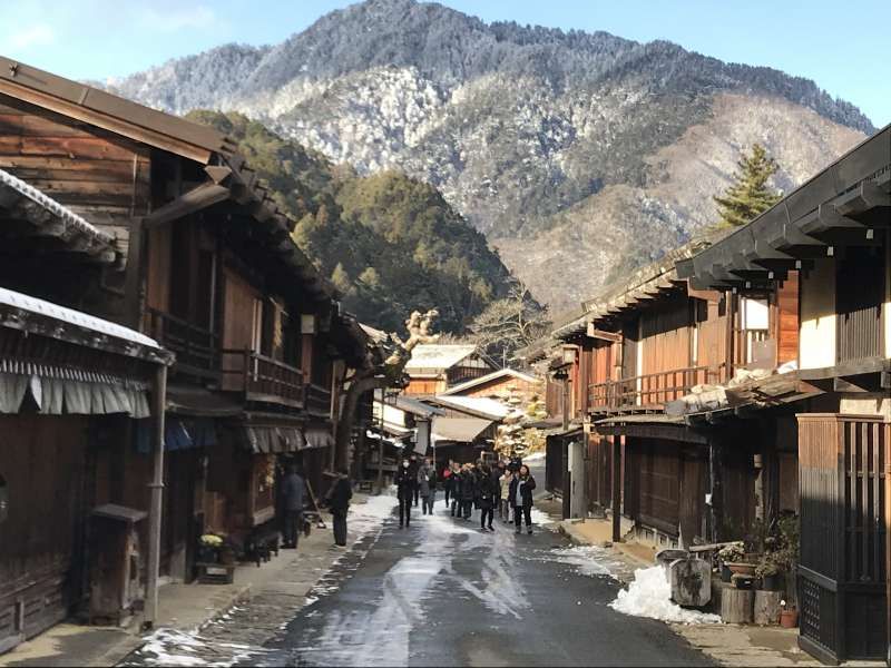 Gifu Private Tour - Visitors stroll around the traditional wooden-house street in Tsumago-juku