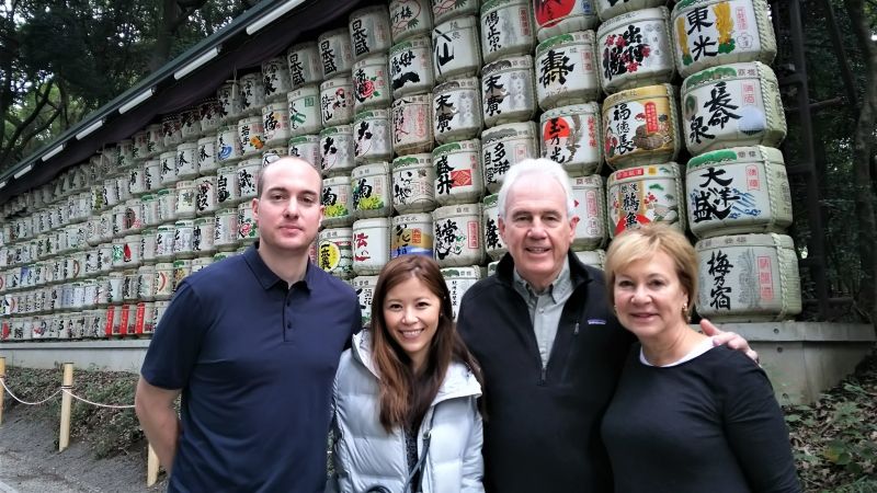 Tokyo Private Tour - Guess what they are behind us! At Meiji Jingu shrine