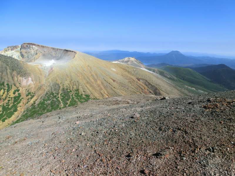 Shiretoko / Abashiri Private Tour - Mt.Meakan, an active volcano and the distant view of Mt. Oakan.