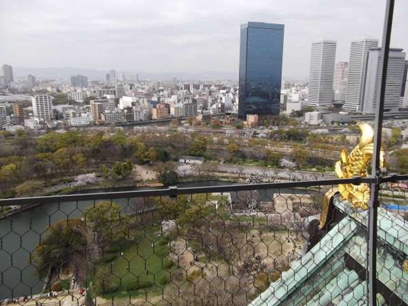 Osaka Private Tour - View from the top of the eight-storied castle main building. 