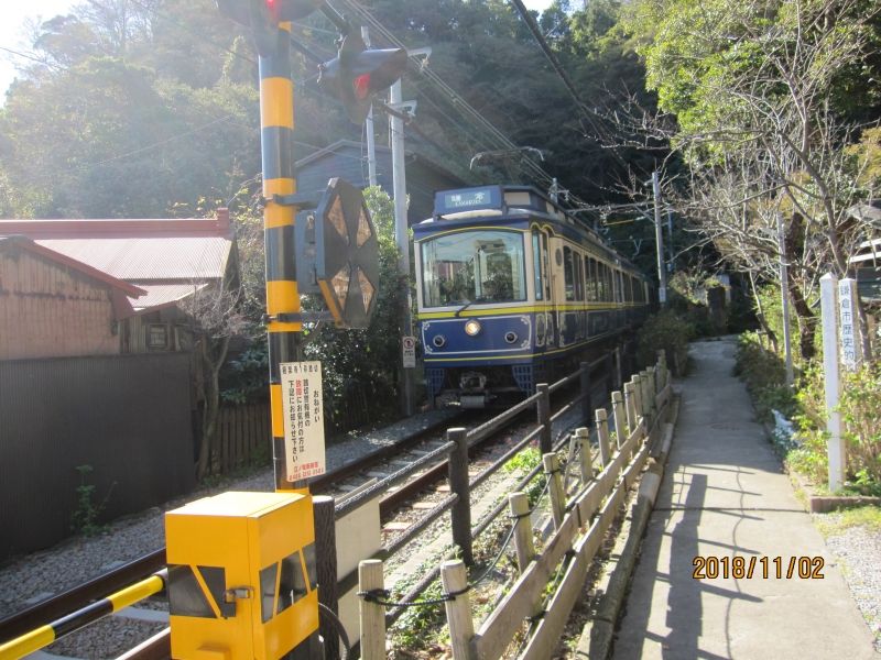 Kamakura Private Tour - Cute train of Enoden line;just beside Goryo shrine