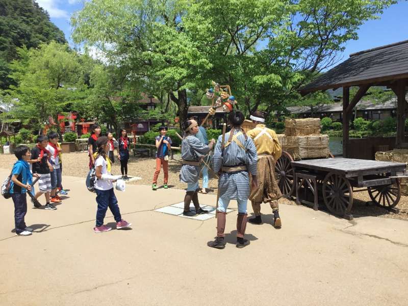 Nikko Private Tour - Samurai tied with topknot, town girls wearing Kimono and Ninja inside Edo Wonderland.