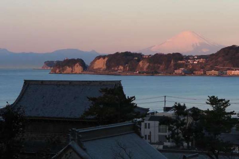 Kamakura Private Tour - The rooftop of Komyoji Temple and Mt. Fuji in the distance