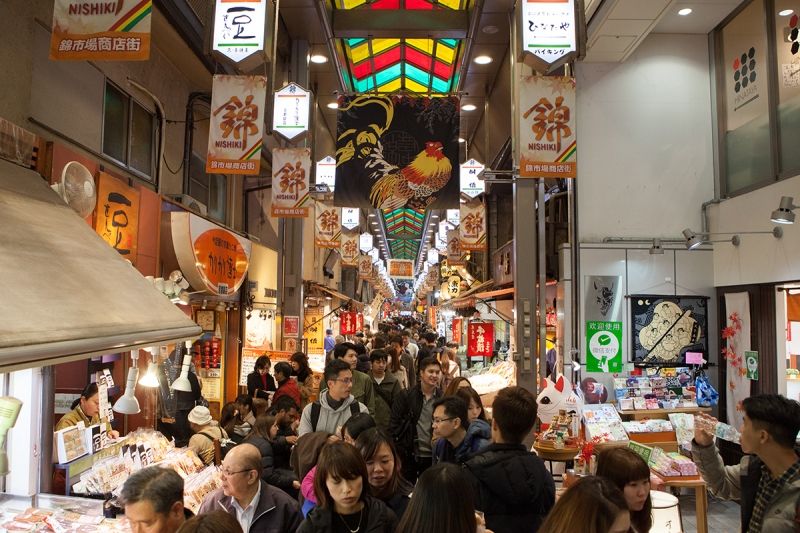 Kyoto Private Tour - Nishiki Food Market lined with many food shops and many others.