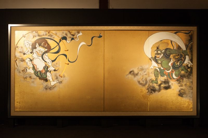 Kyoto Private Tour - Wind God and Thunder God painting by Tawaraya Sotasu, a renowned early Edo period painter.