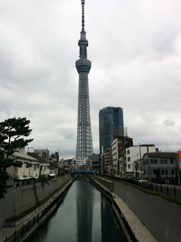 Tokyo Private Tour - Tokyo Sky Tree view from a river bridge