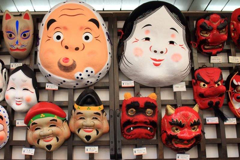 Tokyo Private Tour - Funny masks sold at Nakamise shopping street in Asakusa 