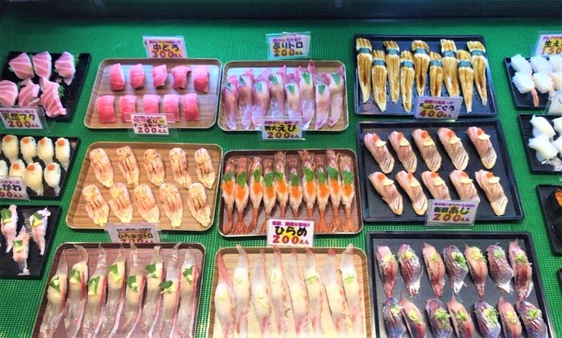 Fukuoka Private Tour - There are variety of sushi, feel the energy of this lively market!