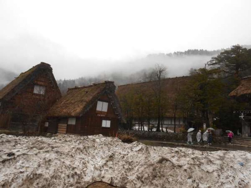 Gifu Private Tour - Shirakawago Gassho farmhouses with snow.