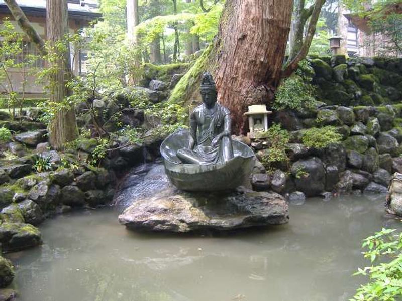 Fukui Private Tour - A monk on a boat, which suggests Dogen zenji crossed the sea to China. 