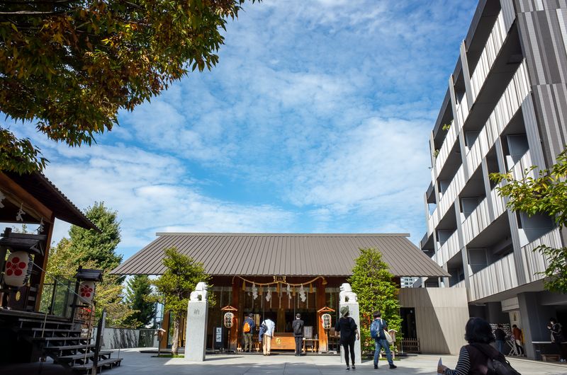 Tokyo Private Tour - (B) Kagurazaka - Akagi Jinja shrine- rebuilding of shrine main hall has interesting modern story. 