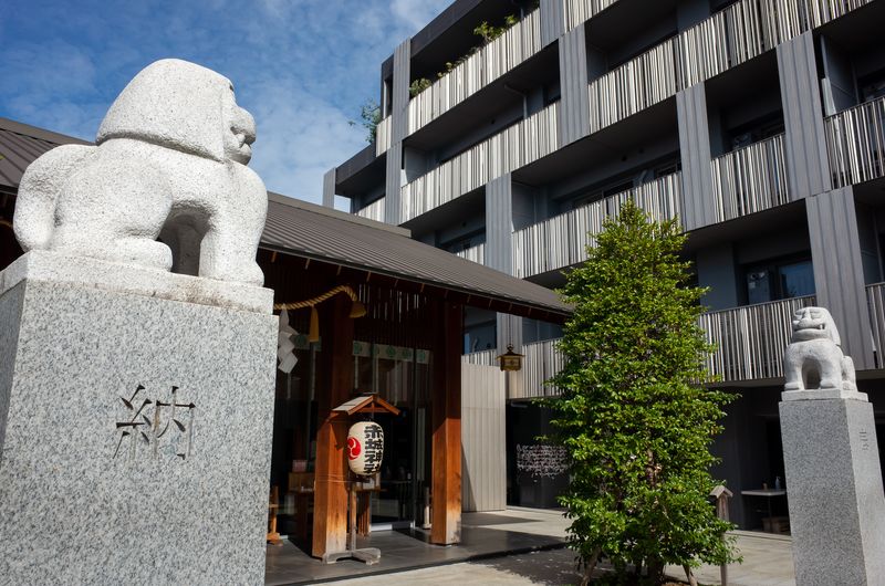 Tokyo Private Tour - (B) Kagurazaka - Akagi Jinja shrine, modern architecture. Very popular for female visitors for luck of good match. 