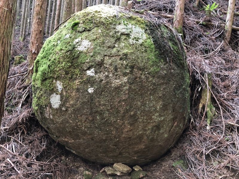 Wakayama Private Tour - A round rock. There are many rocks like this formed by the volcanic activity.