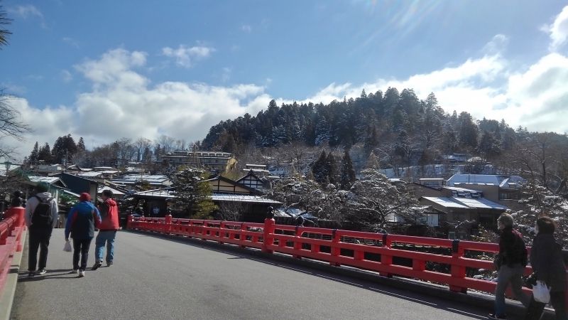 Takayama Private Tour - red beautiful bridge in Takayama 