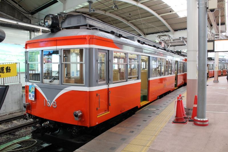 Tokyo Private Tour - Hokone Mountain Railway running between Hakone Yumoto and Gora.  In Hakone, you'll travel around popular spots by various types of vehicles like this, cable car, rope-way, and pirate ship.