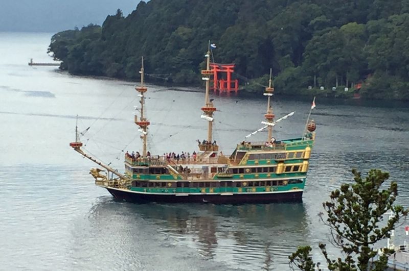 Tokyo Private Tour - Pirates ship in Lake Ashi.  You'll enjoy 40-min. cruise viewing Mt.Fuji.