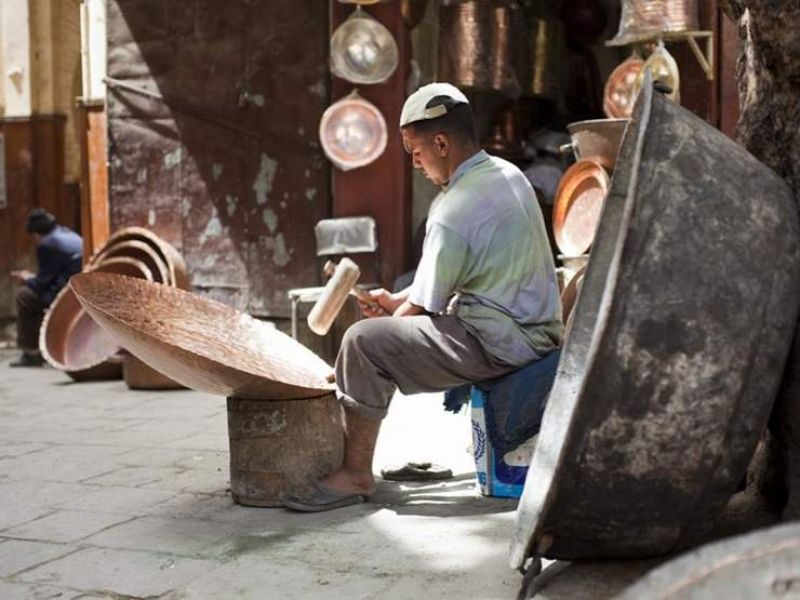 Marrakech Private Tour - A craftman in his workshop in the souks