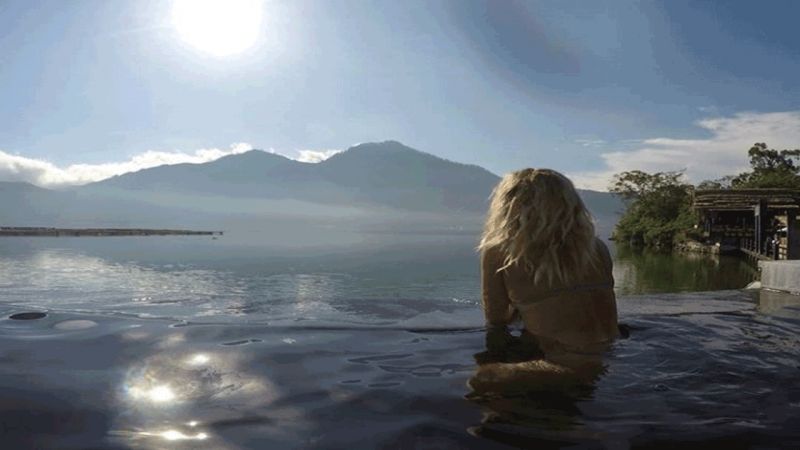 Bali Private Tour - relaxing in a hot spring bath