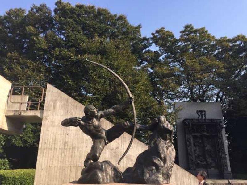 Tokyo Private Tour - A statue in front of The National Museum of Western Art 