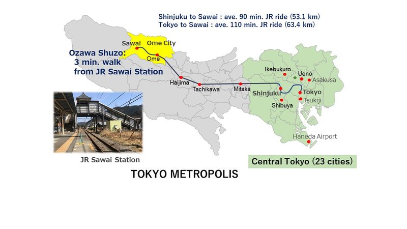 Tokyo Private Tour - Less than 100 minutes from Shinjuku to Ozawa Shuzo by JR train.