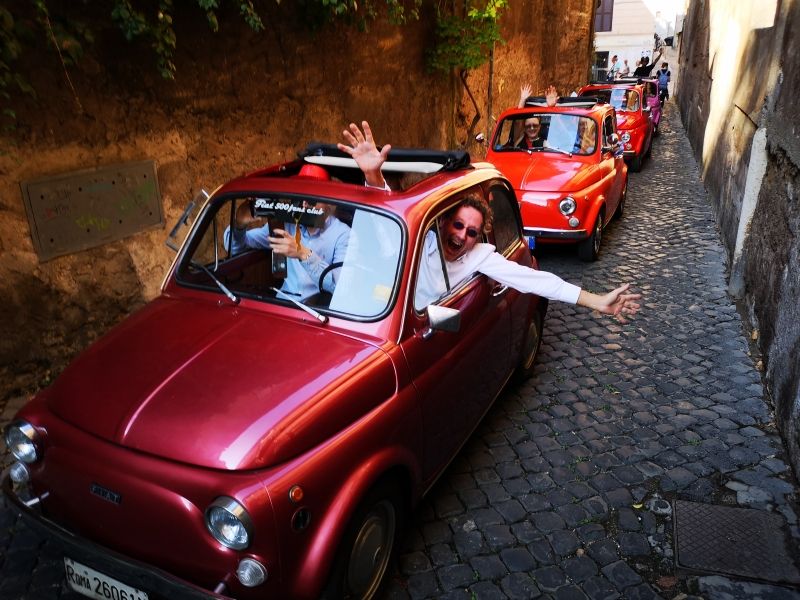 Rome Private Tour - Make your friends GREEN with envy!
PURE ENERGY&FUN !!!
FIAT 500 Tours in Rome
Make your Roman Holidays unbelievable.
