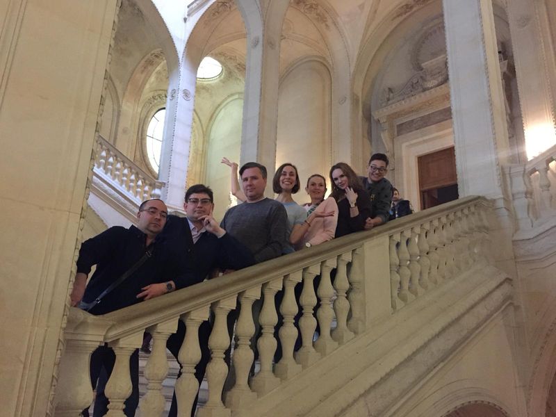 Paris Private Tour - Walking up the queens stairs with our guests to the private apartments of the royal couple.