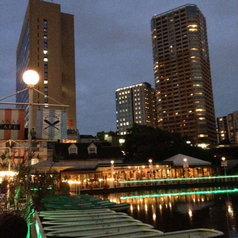 Tokyo Private Tour - night view from the cafe located  just before the outer moat of the Imperial Palace near Iidabashi station.