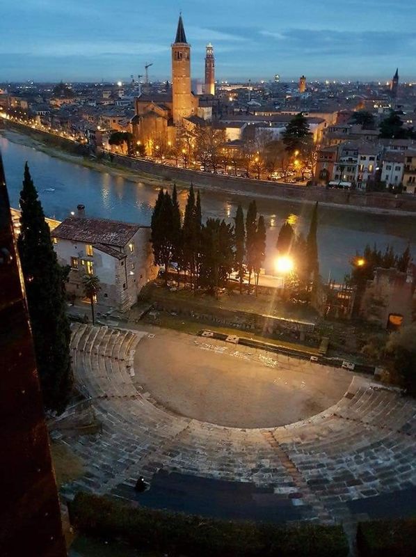 Verona Private Tour - Roman Theatre and Panoramic View at night