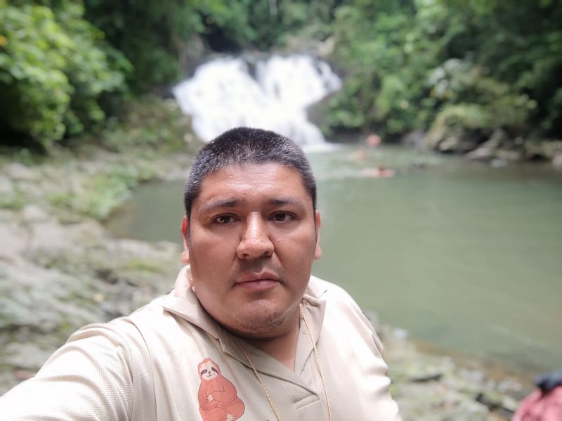 Panama City Private Tour - one our guides at the waterfalls la Bonita!