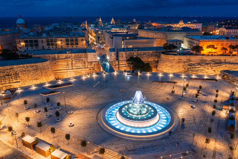 Malta Private Tour - Valletta Entrance - Triton Fountain 