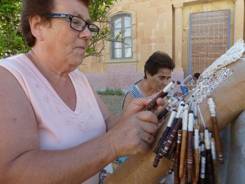 Malta Private Tour - Traditional women working on lace 