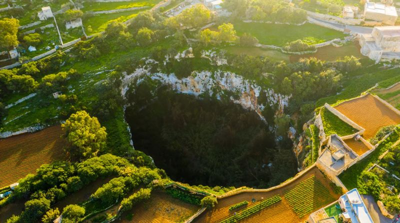 Malta Private Tour - 'Maqluba' Sinkhole from above 