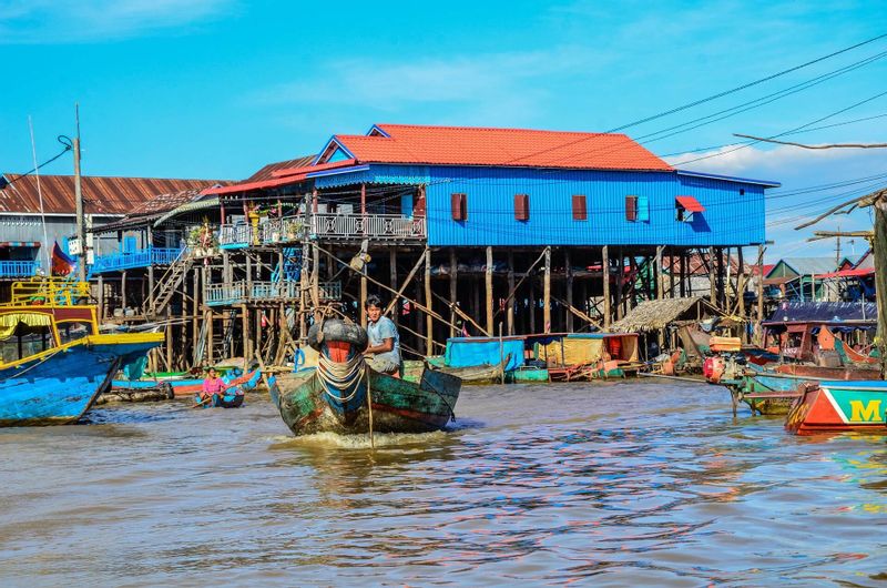 Siem Reap Private Tour - Floating Village in the dry season, Siem Reap, Cambodia.