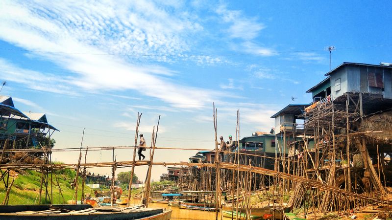 Siem Reap Private Tour - Floating Village in the dry season, Siem Reap, Cambodia.