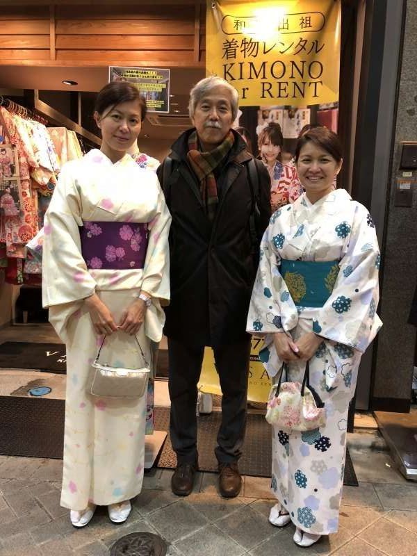 Tokyo Private Tour - kimono-wearing experience.  These two lovely women come from Singapore.